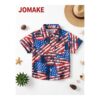 JOMAKE Boys' shirt for ages 1-9, diagonal stripes and stars, loose and casual