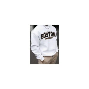 TOUPHY Men's Sweatshirt Casual Long Sleeve T-Shirt -White