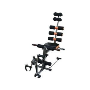 Six Pack Care Abdominal Machine With Bicycle,SitUp Exercise Machine, Home Workout- Black/ Red